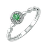 Gems One 10Kt White Gold Diamond (1/12Ctw) & Emerald (1/5 Ctw) Ring photo