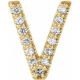 14K Yellow .03 CTW Diamond Single Initial V Earring photo