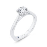 Shah Luxury 14K White Gold Solitaire Engagement Ring with Euro Shank  (Semi-Mount) photo 2