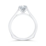 Shah Luxury 14K White Gold Solitaire Engagement Ring with Euro Shank  (Semi-Mount) photo 4