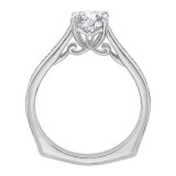 Shah Luxury 14K White Gold Cushion Cut Diamond Solitaire with Accents Engagement Ring (Semi-Mount) photo 4