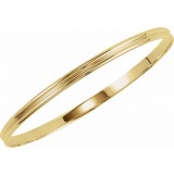 14K Yellow 4 mm Grooved Bangle Bracelet photo 2