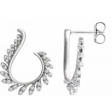 14K White 1/2 CTW Diamond Earrings photo