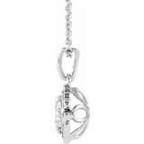 14K White Emerald & 1/3 CTW Diamond Necklace photo 2