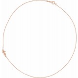 14K Rose Infinity-Inspired Off-Center Sideways Cross 16 Necklace photo 2