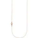 14K Rose Infinity-Inspired Off-Center Sideways Cross 16 Necklace photo