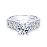 Gabriel & Co. 14k White Gold Contemporary Straight Engagement Ring photo