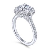 Gabriel & Co. 14k White Gold Contemporary Halo Engagement Ring photo 3