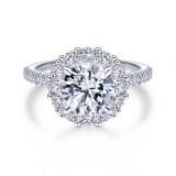 Gabriel & Co. 14k White Gold Contemporary Halo Engagement Ring photo