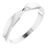 14K White 3 mm Stackable Twist Ring photo