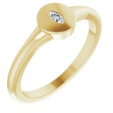 14K Yellow .05 CT Diamond Signet Ring photo