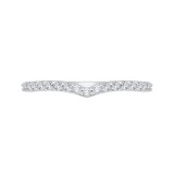 Shah Luxury 14K White Gold Round Diamond Wedding Band photo