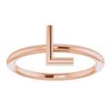 14K Rose Initial L Ring photo 3