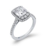 Shah Luxury 14K White Gold Cushion Cut Diamond Engagement Ring (Semi-Mount) photo 2