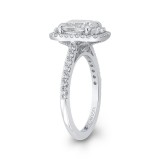 Shah Luxury 14K White Gold Cushion Cut Diamond Engagement Ring (Semi-Mount) photo 3