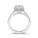 Shah Luxury 14K White Gold Cushion Cut Diamond Engagement Ring (Semi-Mount) photo 4