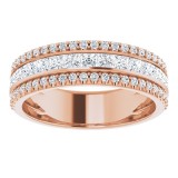 14K Rose 1 1/8 CTW Diamond Anniversary Band photo 3