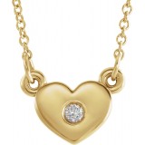 14K Yellow .03 CTW Diamond Heart 16 Necklace photo