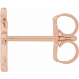 14K Rose Single Initial E Earring photo 2