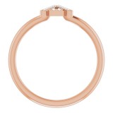 14K Rose .07 CTW Diamond Initial A Ring photo 2