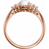 14K Rose Opal & 1/5 CTW Diamond Ring photo 2