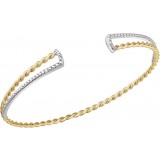 14K Yellow & White Twisted Rope Cuff Bracelet photo 2