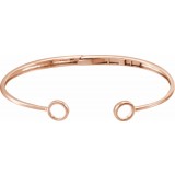 14K Rose Hinged Circle Cuff 7 Bracelet photo 2