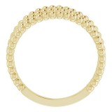 14K Yellow Beaded Criss-Cross Ring photo 2