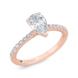 Shah Luxury 14K Rose Gold Cushion Cut Diamond Solitaire Plus Engagement Ring (Semi-Mount) photo 2