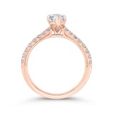 Shah Luxury 14K Rose Gold Cushion Cut Diamond Solitaire Plus Engagement Ring (Semi-Mount) photo 4