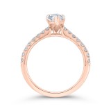 Shah Luxury 14K Rose Gold Cushion Cut Diamond Solitaire Plus Engagement Ring (Semi-Mount) photo 4