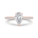 Shah Luxury 14K Rose Gold Cushion Cut Diamond Solitaire Plus Engagement Ring (Semi-Mount) photo