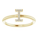 14K Yellow .04 CTW Diamond Initial I Ring photo 3