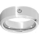 Serinium Beveled Edge Band with One .06 Round Brilliant Diamond and Polish Finish photo