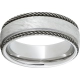 Serinium Flat Band with Rope-Style Rounded Edges and Bark Hand Finish photo