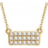 14K Yellow 1/6 CTW Diamond Cluster 16-18 Necklace photo
