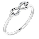 14K White .04 CTW Diamond Infinity-Inspired Ring photo