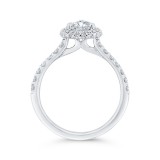 Shah Luxury 14K White Gold Pear Diamond Double Halo Engagement Ring  (Semi-Mount) photo 4