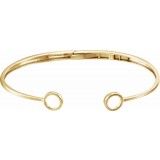 14K Yellow Gold 7 Inch Hinged Circle Cuff Bracelet photo 2