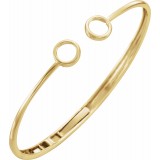14K Yellow Gold 7 Inch Hinged Circle Cuff Bracelet photo 3