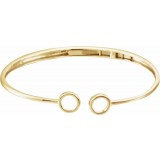 14K Yellow Gold 7 Inch Hinged Circle Cuff Bracelet photo