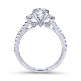 Gabriel & Co. 14k White Gold Contemporary 3 Stone Engagement Ring photo 2