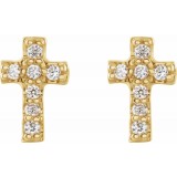 14K Yellow .06 CTW Diamond Cross Earrings photo 2