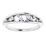 14K White 1/6 CTW Diamond Negative Space Ring photo 3