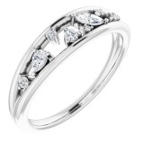 14K White 1/6 CTW Diamond Negative Space Ring photo