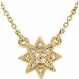 14K Yellow .04 CTW Diamond Star 16-18  Necklace photo