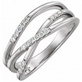 14K White 1/6 CTW Diamond Criss-Cross Ring photo