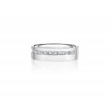 Henri Daussi 6mm Men's Wedding Band  Platinum White 0.61 Ctw. photo