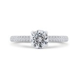 Shah Luxury 14K White Gold Diamond Engagement Ring (Semi-Mount) photo
