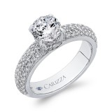 Shah Luxury 14K White Gold Round Diamond Engagement Ring (Semi-Mount) photo 2